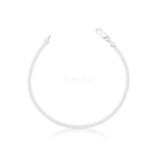 Pulseira em Malha Laminada Prata 925 Lisa